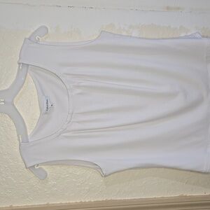 Calvin Klein White Draped Sleeveless Blouse NVTN 234